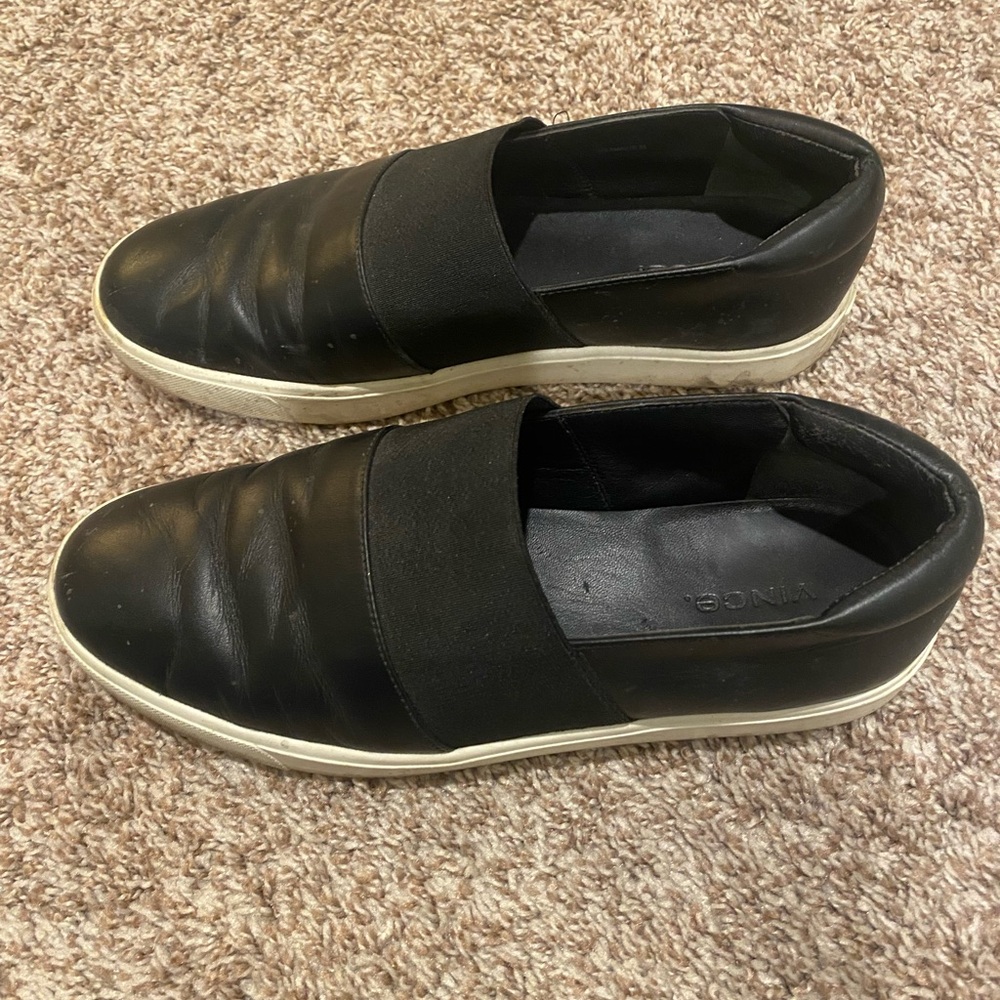 Vince black slip on sneaker